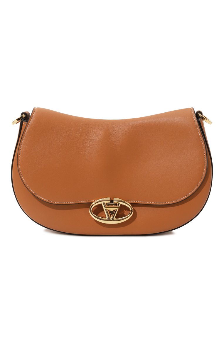 Женская сумка ohval small VALENTINO светло-коричневого цвета, арт. 5W2B0N88/CVC | Фото 1 (Размер: small; Материал: Натуральная кожа; Ремень/цепочка: На ремешке)