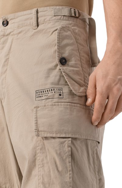 Хлопковые брюки-карго DSQUARED2 бежевого цвета по цене 98750 руб., арт. S74KB1115/S35175, фото 5 Хлопковые брюки-карго DSQUARED2, арт. S74KB1115/S35175, фото 5