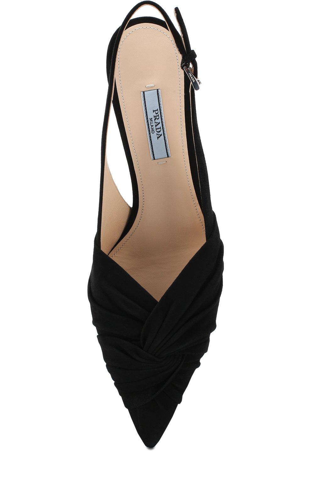 Замшевые туфли на каблуке kitten heel PRADA, арт. 1I690I-8-F0002-DD55, фото 5