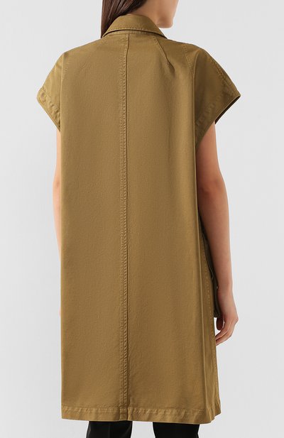 Хлопковое пальто DRIES VAN NOTEN хаки цвета по цене 57600 руб., арт. 191-10227-7292, фото 4 Хлопковое пальто DRIES VAN NOTEN, арт. 191-10227-7292, фото 4