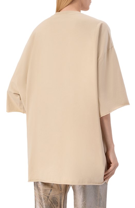 Хлопковая футболка Rick Owens RP01F6204/JA Бежевый  RP01F6204/JA Фото 4