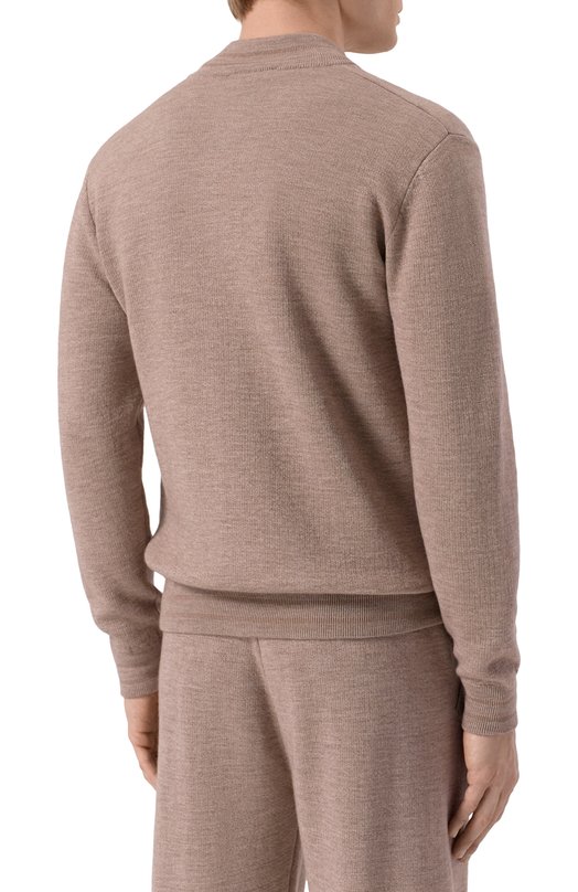 Кардиган из хлопка и шерсти Andrea Campagna TS02-2121 Бежевый  TS02-2121 Фото 4