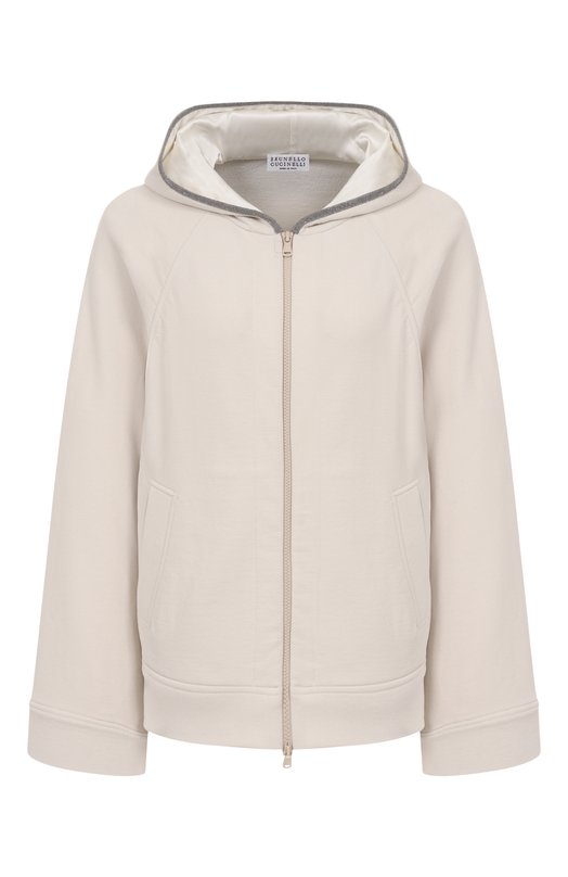 Хлопковая толстовка Brunello Cucinelli MN05NS0406 Кремовый MN05NS0406