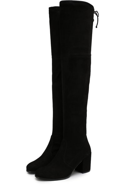 Замшевые ботфорты на устойчивом каблуке STUART WEITZMAN, арт. YL99100, фото 1