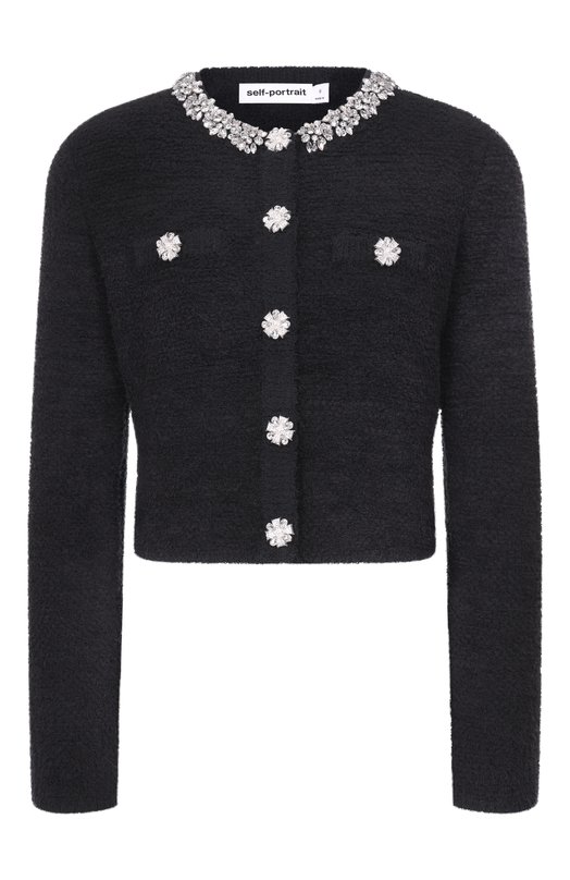 Твидовый жакет self-portrait RS26220CB Чёрный RS26220CB