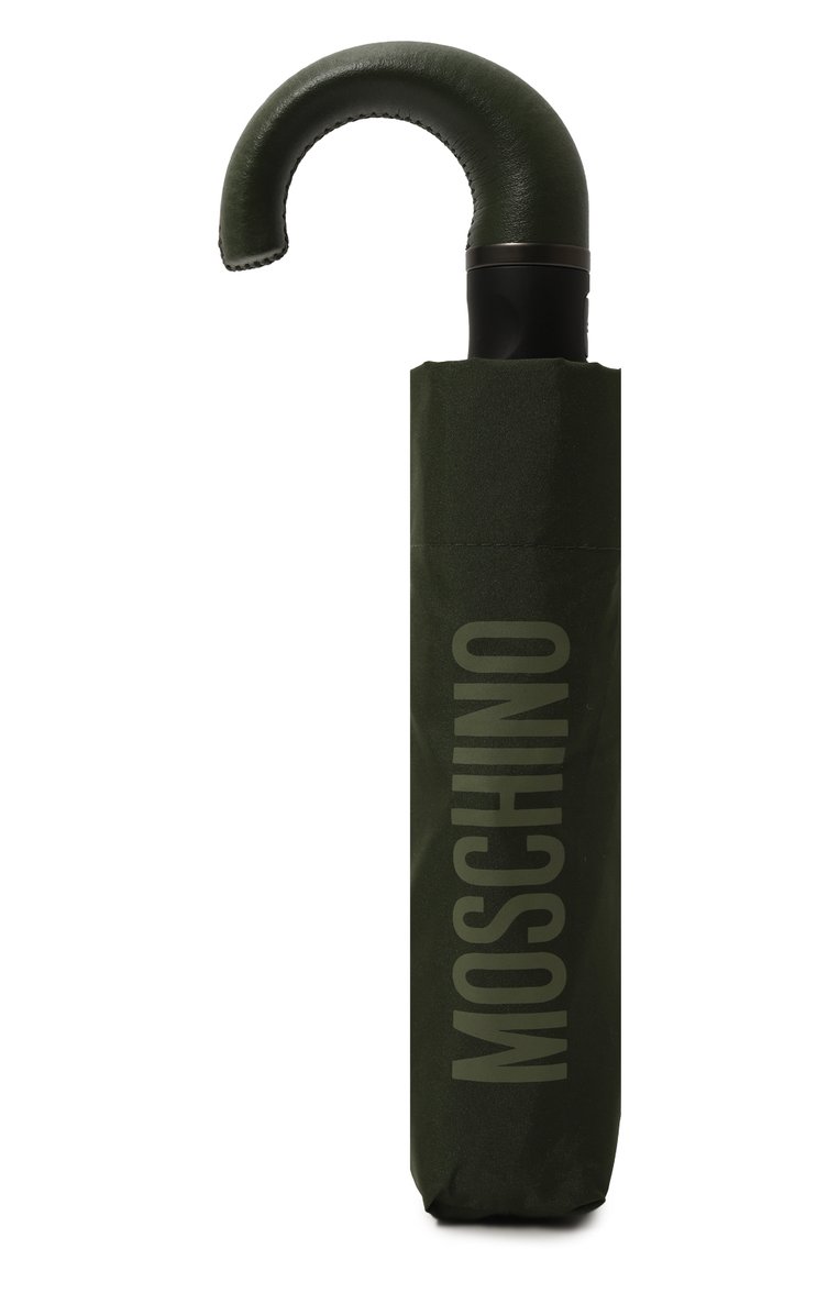 Мужской складной зонт MOSCHINO хаки цвета, арт. 8064-0PENCL0SE | Фото 4 (Материал сплава: Проставлено; Материал: Текстиль, Металл, Синтетический материал; Нос: Не проставлено)
