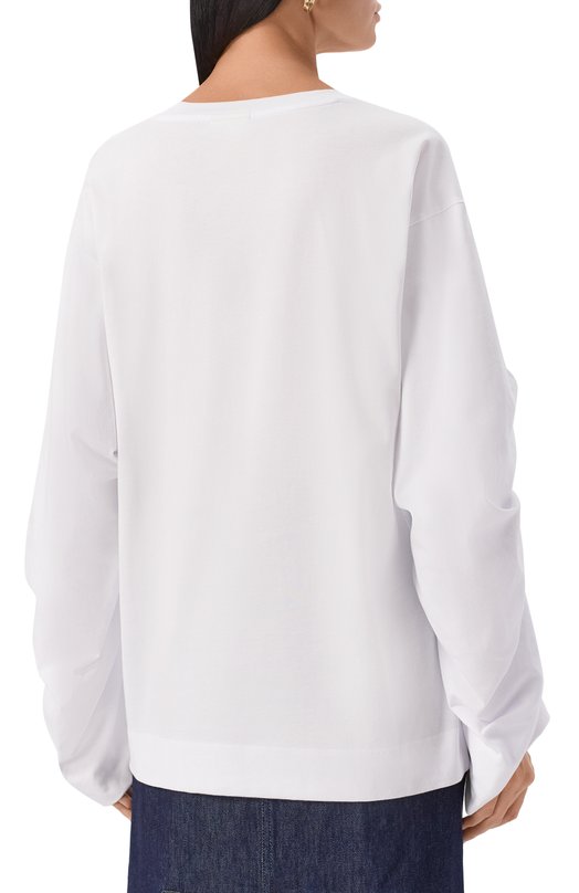 Хлопковый лонгслив Dries Van Noten 011110-2603-001 Белый  011110-2603-001 Фото 4