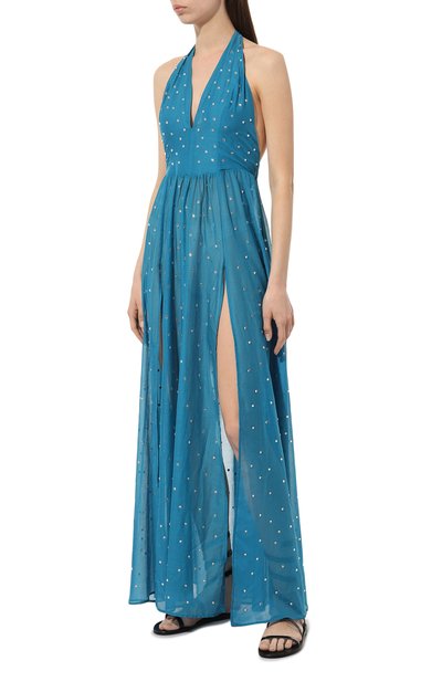 Платье из хлопка и шелка OSEREE голубого цвета по цене 99500 руб., арт. GLS238, фото 3 Платье из хлопка и шелка OSEREE, арт. GLS238, фото 3