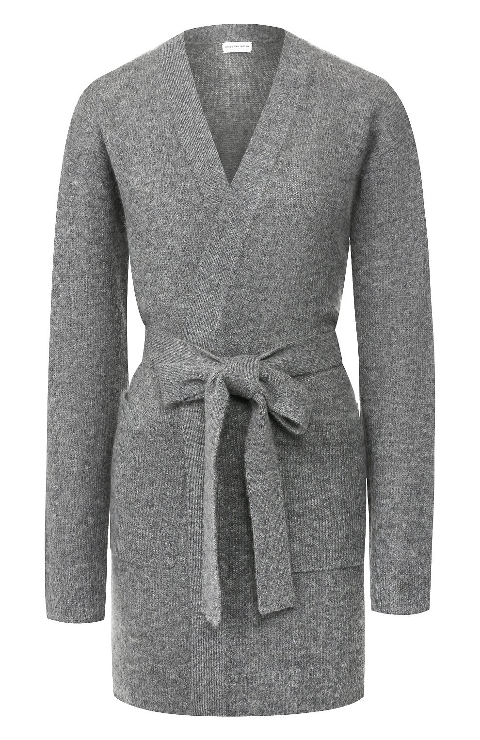 Кардиган с поясом DRIES VAN NOTEN серого цвета по цене 84750 руб., арт. 192-11290-8715, фото 1 Кардиган с поясом DRIES VAN NOTEN, арт. 192-11290-8715, фото 1
