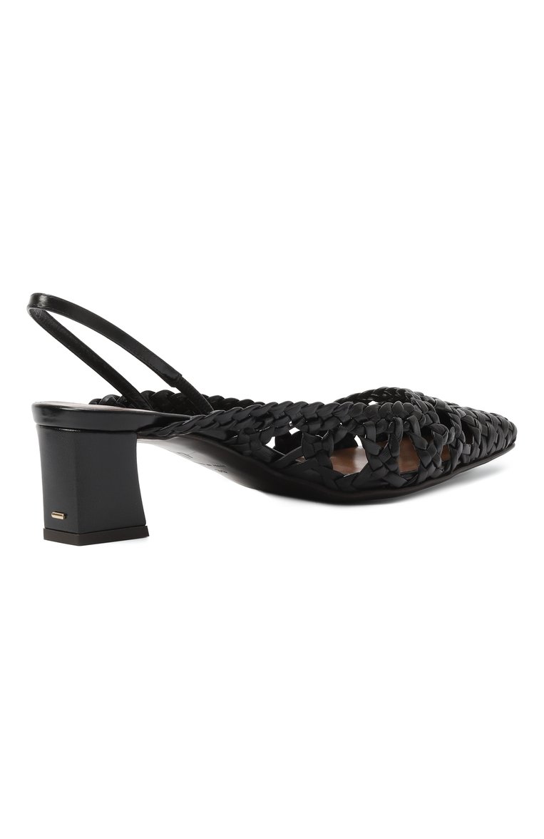 Женские кожаные туфли brendha cage 90 GIUSEPPE ZANOTTI DESIGN черного цвета, арт. E550003 | Фото 5 (Каблук высота: Высокий; Материал внутренний: Натуральная кожа; Материал внешний: Натуральная кожа; Подошва: Плоская; Каблук тип: Устойчивый; Женское Кросс-КТ: Слингбэки; Автоматизация состава: Проставлено; Автоматизация ТО: Проставлено)