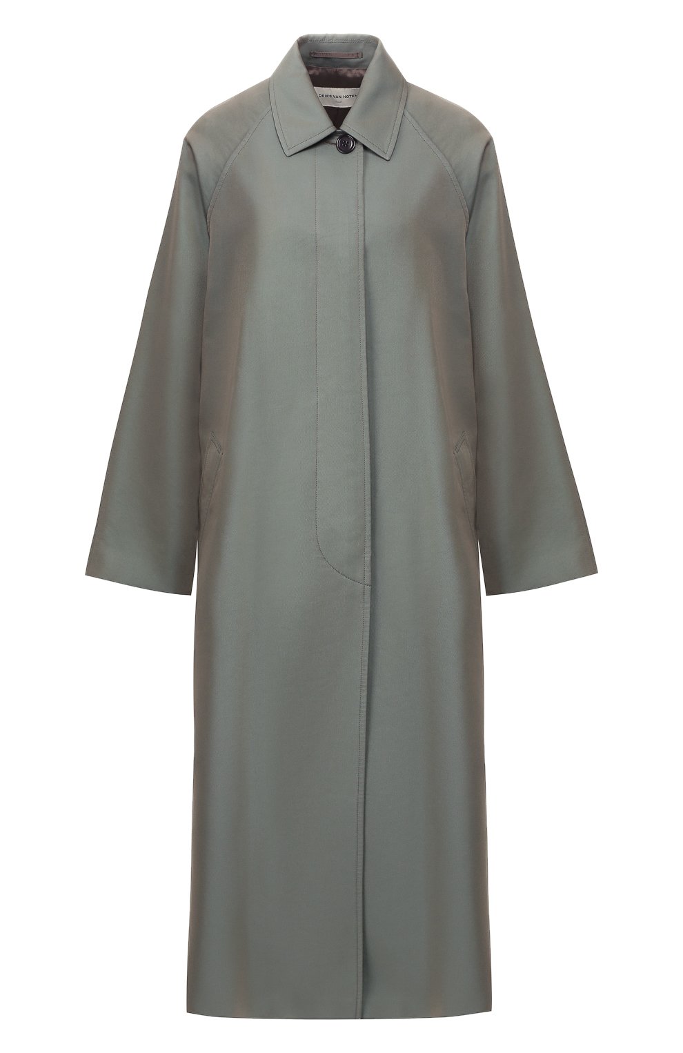 Плащ DRIES VAN NOTEN бирюзового цвета по цене 89950 руб., арт. 192-30239-8366, фото 1 Плащ DRIES VAN NOTEN, арт. 192-30239-8366, фото 1
