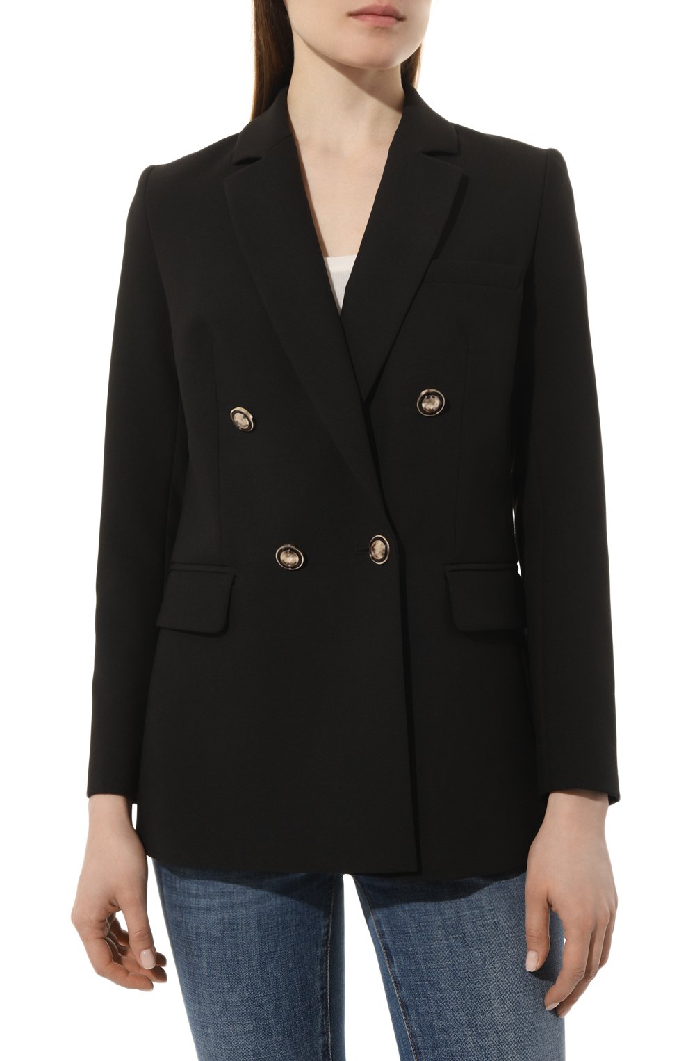 Жакет из вискозы SEVEN LAB черного цвета по цене 25410 руб., арт. SJK2.02.900.351, фото 3 Жакет из вискозы SEVEN LAB, арт. SJK2.02.900.351, фото 3