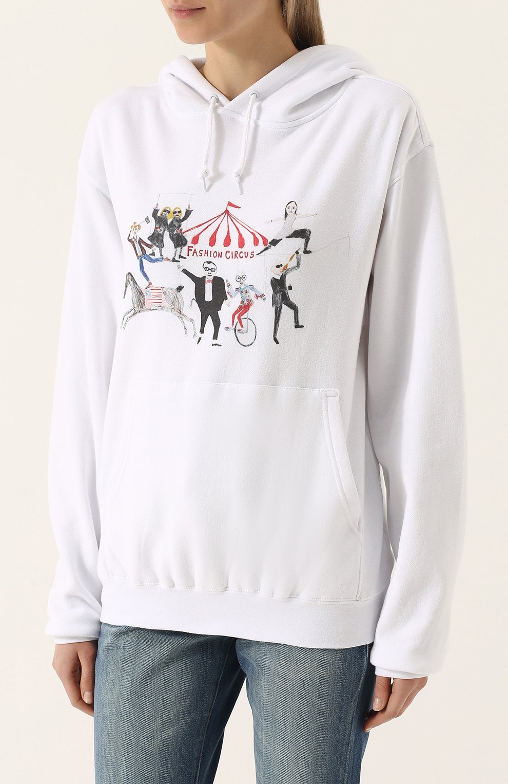 Хлопковая толстовка с принтом и капюшоном UNFORTUNATE PORTRAIT, арт. FASHI0N CIRCUS/H00DIE, фото 3