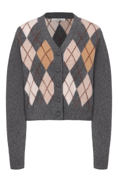 Женский кардиган из шерсти и кашемира FRAME DENIM, арт. WS26KSW007/THE BRUSHED ARGYLE CARDI