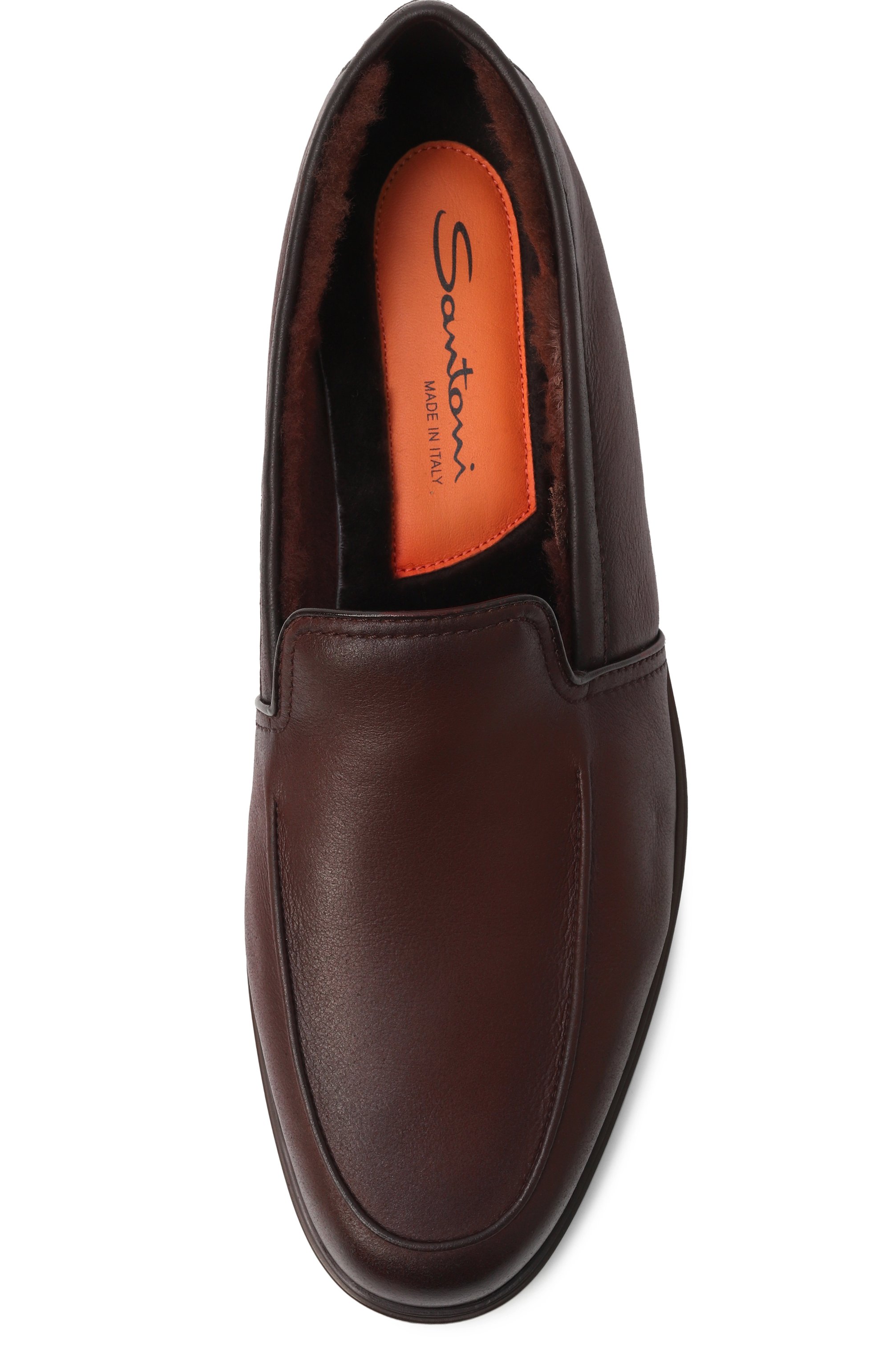 Кожаные лоферы malibu SANTONI, арт. MGAG18829DKTS0MS, фото 6