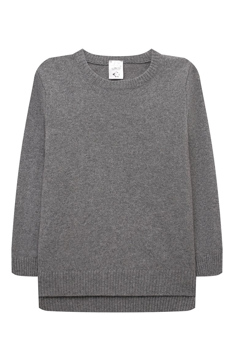Детская комплект из пуловера и брюк WOOL AND COTTON серого цвета, арт. KRUFP-003 | Фото 2 (Материал внешний: Шерсть; Материал сплава: Проставлено; Драгоценные камни: Проставлено; Рукава: Длинные; Девочки Кросс-КТ: Костюмы-спорт; Ростовка одежда: 5 лет | 110 см, 6 лет | 116 см, 8 лет | 128 см, 10 - 11 лет | 140 - 146см, 13 - 15 лет | 158 см, 24 мес | 92 см)