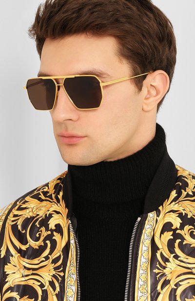 Солнцезащитные очки BOTTEGA VENETA золотого цвета по цене 45400 руб., арт. BV1012 003, фото 3 Солнцезащитные очки BOTTEGA VENETA, арт. BV1012 003, фото 3