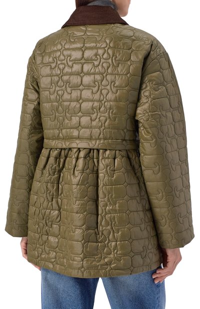 Куртка GANNI хаки цвета по цене 59600 руб., арт. W0965/6905, фото 4 Куртка GANNI, арт. W0965/6905, фото 4