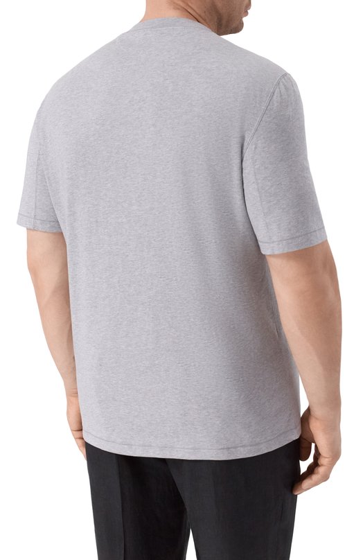 Хлопковая футболка Brunello Cucinelli M0B131328G Серый  M0B131328G Фото 4