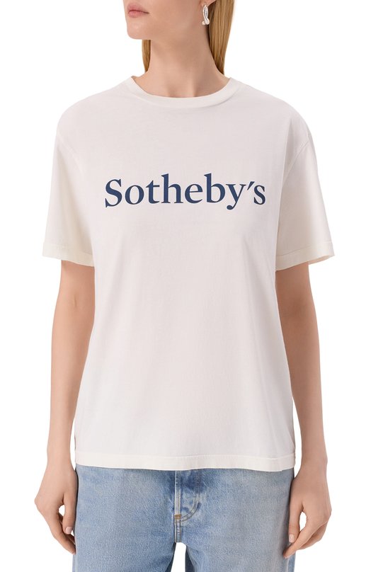 Хлопковая футболка FRAME x Sotheby's Frame Denim ME25JTE017 Белый  ME25JTE017 Фото 3