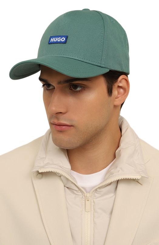 Хлопковая бейсболка HUGO Blue Хаки, фото 2