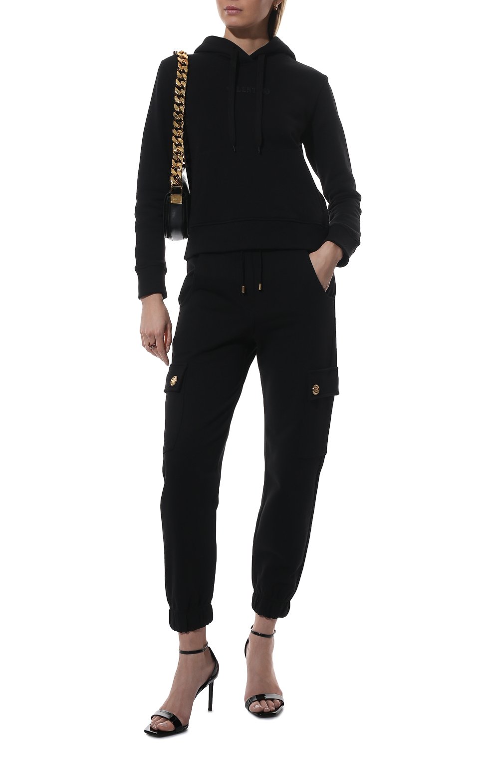 Хлопковые джоггеры BALMAIN черного цвета по цене 94750 руб., арт. XF10B055/JB13, фото 2 Хлопковые джоггеры BALMAIN, арт. XF10B055/JB13, фото 2