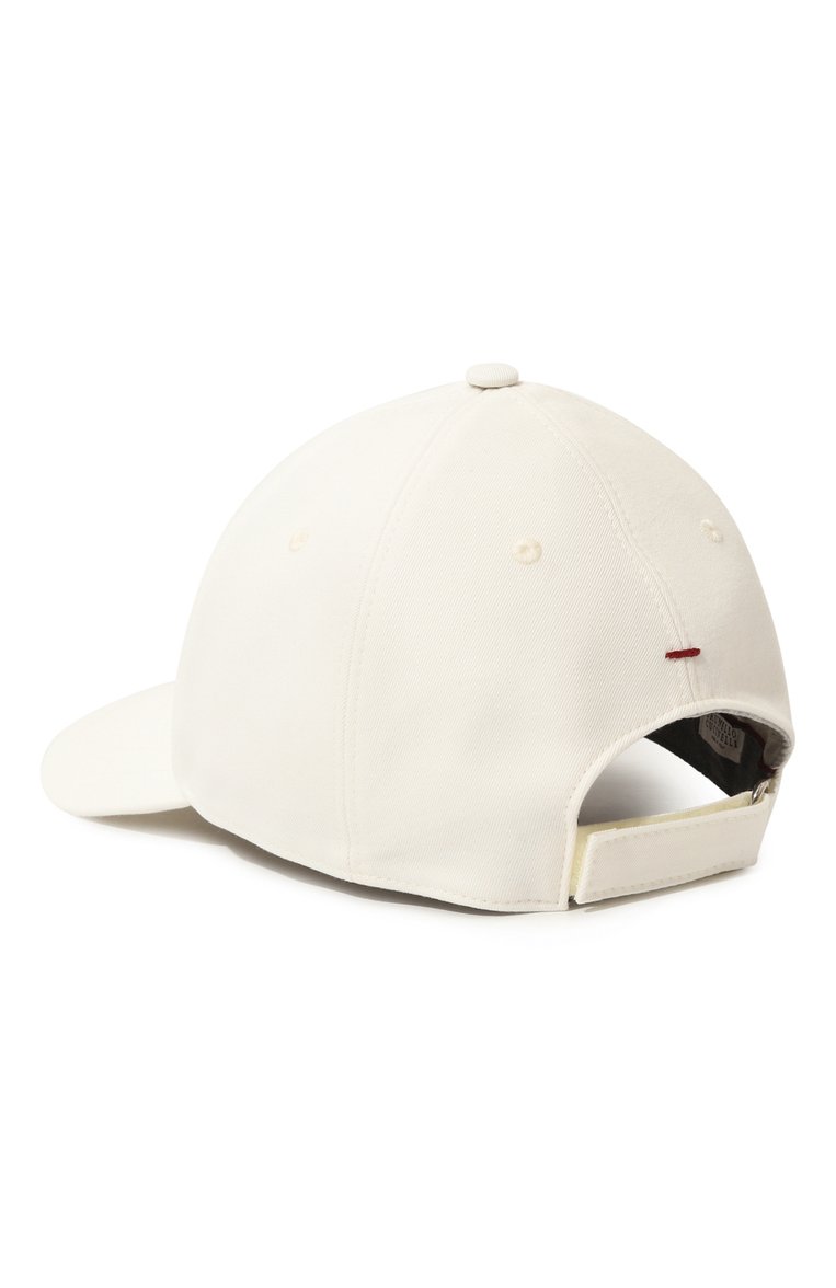 Мужская хлопковая бейсболка BRUNELLO CUCINELLI белого цвета, арт. M252W9938P | Фото 3 (Материал: Хлопок, Текстиль; Нос: Не проставлено)