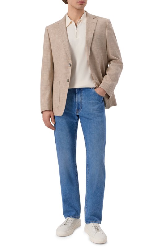 Пиджак из шерсти и шелка BOSS 50556956 Бежевый  50556956 Фото 3