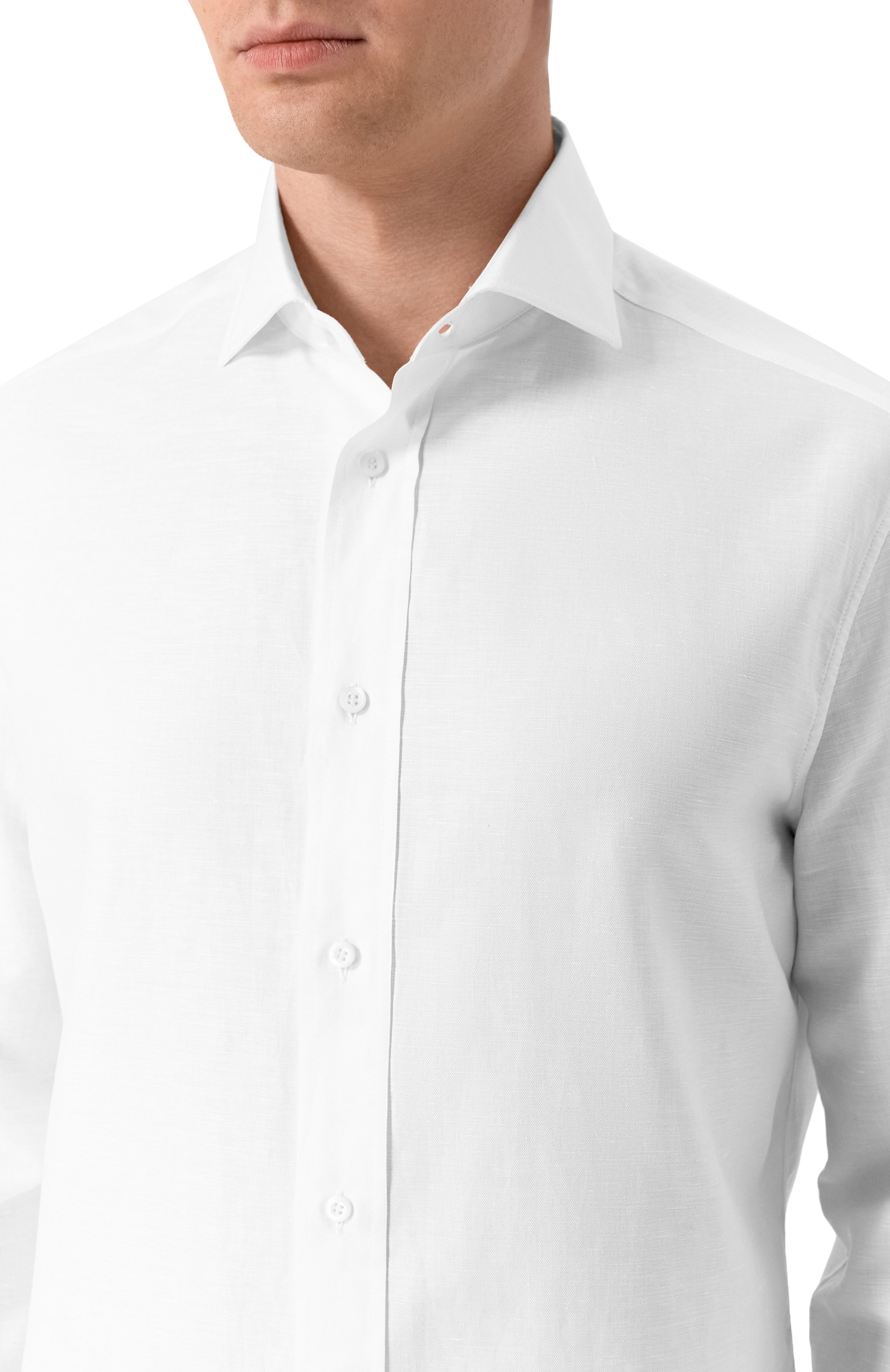 Рубашка из хлопка и льна BRUNELLO CUCINELLI, арт. MR6250028, фото 5