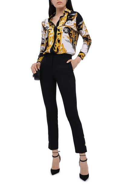Шерстяные брюки VERSACE черного цвета по цене 83800 руб., арт. A87138/A226027, фото 2 Шерстяные брюки VERSACE, арт. A87138/A226027, фото 2