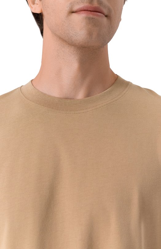Хлопковая футболка Dries Van Noten 021112-2603-103 Бежевый  021112-2603-103 Фото 5
