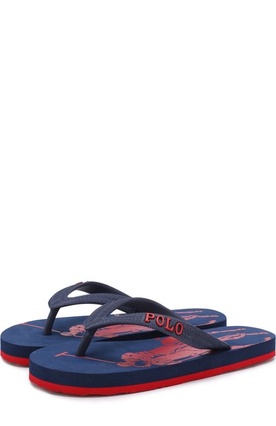 Резиновые шлепанцы с логотипом бренда POLO RALPH LAUREN синего цвета по цене 5750 руб., арт. LANDRY/CHIL, фото 1 Резиновые шлепанцы с логотипом бренда POLO RALPH LAUREN, арт. LANDRY/CHIL, фото 1