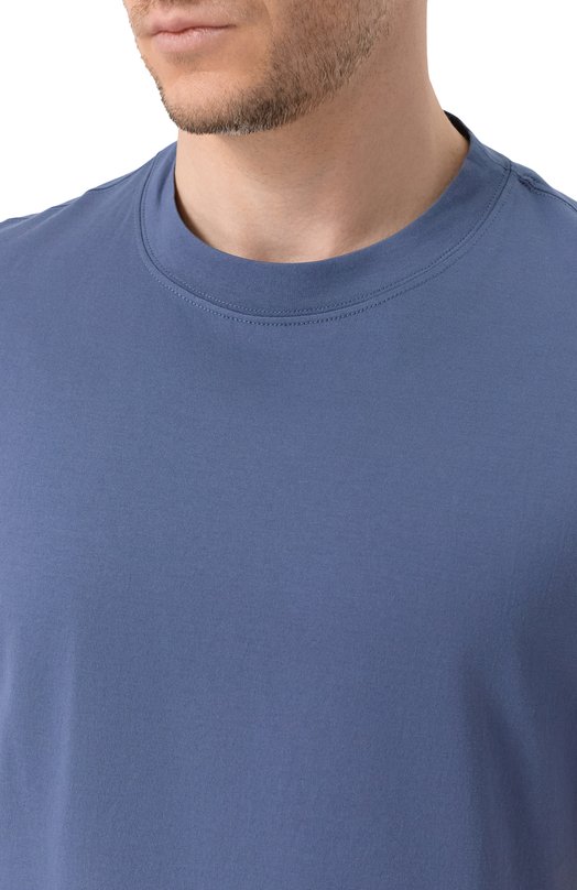 Хлопковая футболка Brunello Cucinelli M0B131308 Синий  M0B131308 Фото 5
