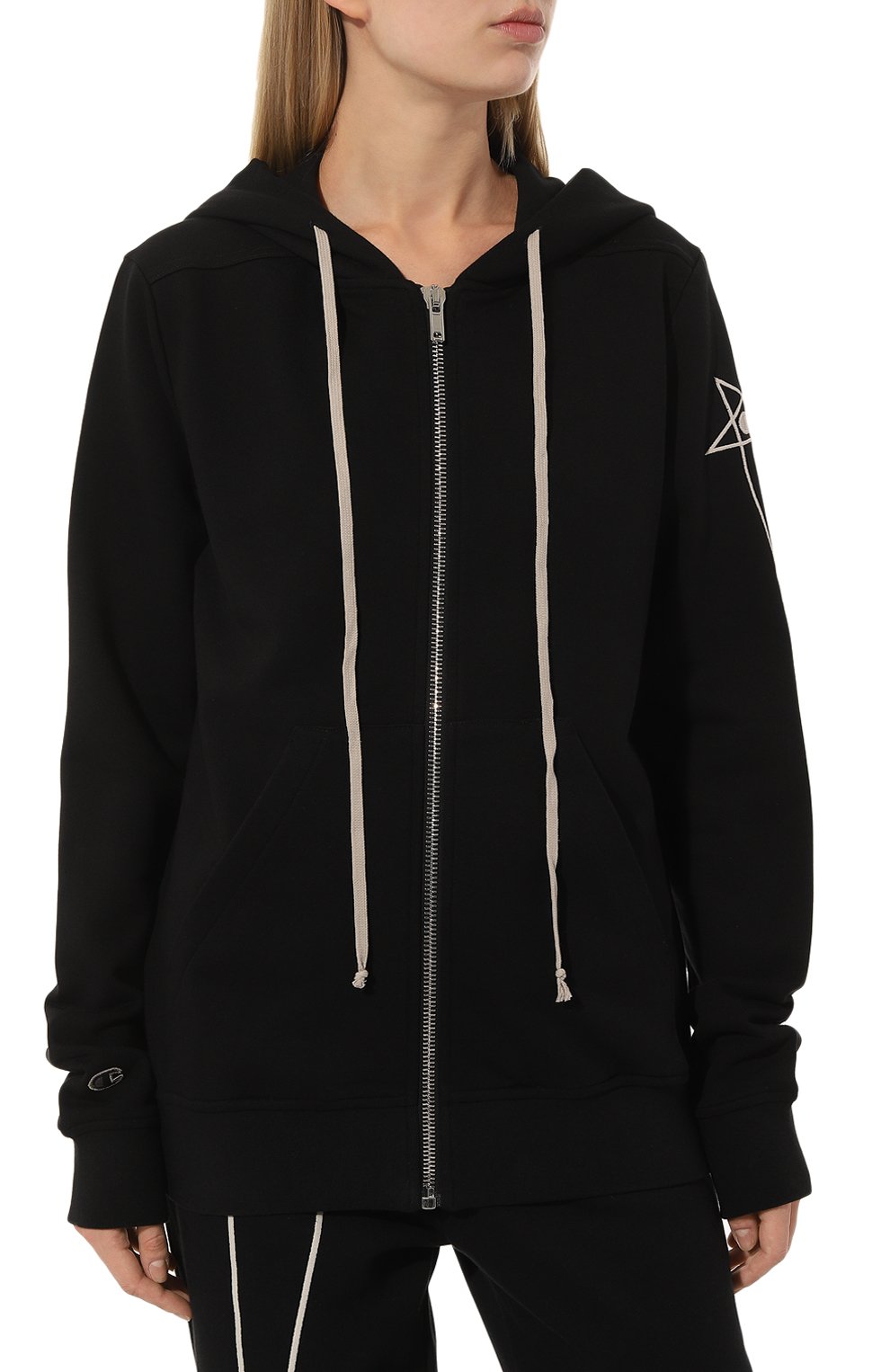 Хлопковый кардиган rick owens x champion RICK OWENS черного цвета по цене 67450 руб., арт. CW02C9221/CHFE, фото 3 Хлопковый кардиган rick owens x champion RICK OWENS, арт. CW02C9221/CHFE, фото 3