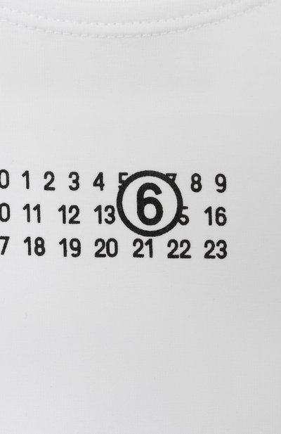 Хлопковое боди MM6 белого цвета по цене 14650 руб., арт. M60911/MM06L, фото 3 Хлопковое боди MM6, арт. M60911/MM06L, фото 3