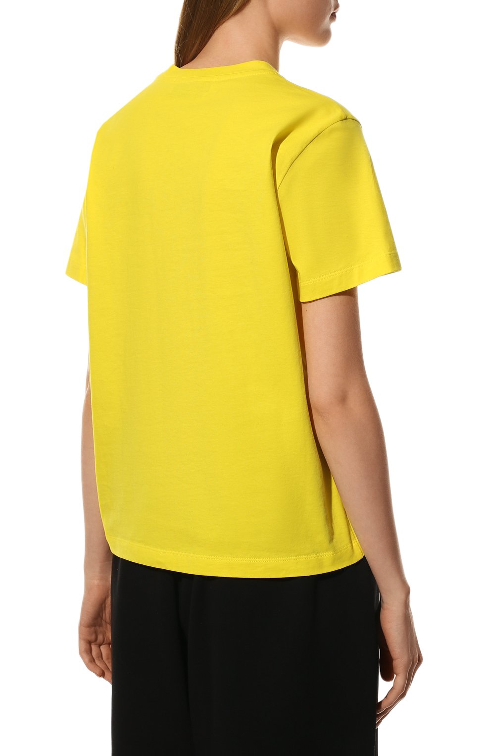 Хлопковая футболка MSGM желтого цвета по цене 12300 руб., арт. 3241MDM500 227298, фото 4 Хлопковая футболка MSGM, арт. 3241MDM500 227298, фото 4