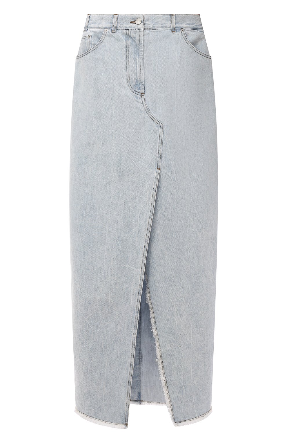 Джинсовая юбка DRIES VAN NOTEN голубого цвета по цене 69950 руб., арт. 222-010854-5438, фото 1 Джинсовая юбка DRIES VAN NOTEN, арт. 222-010854-5438, фото 1