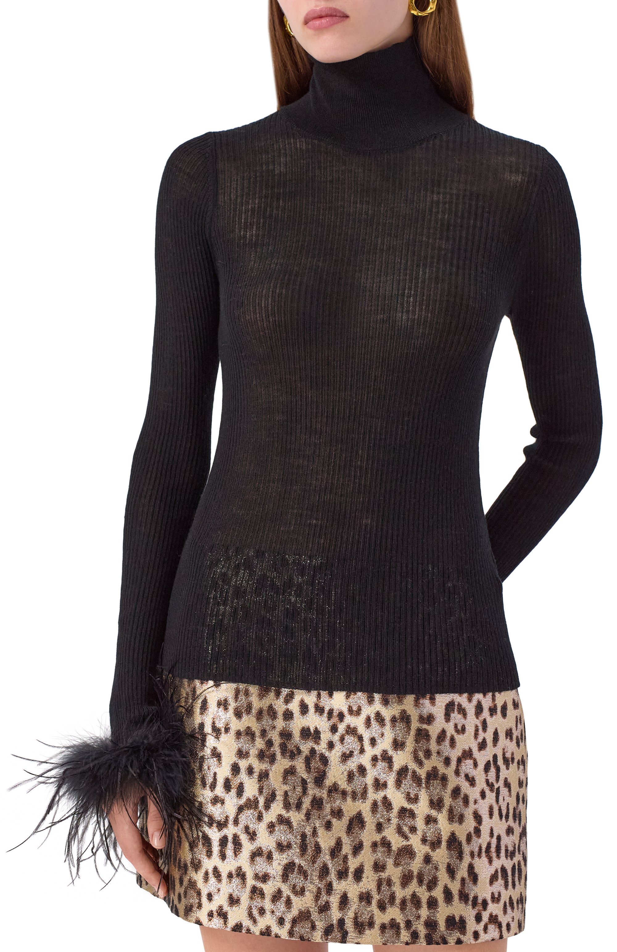 Шерстяная водолазка BLUMARINE черного цвета по цене 76850 руб., арт. 2M647A, фото 3 Шерстяная водолазка BLUMARINE, арт. 2M647A, фото 3