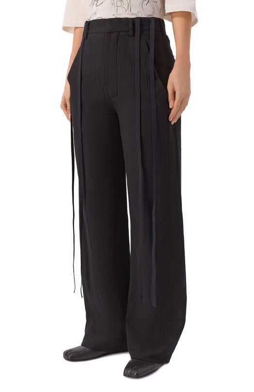 Хлопковые брюки Ann Demeulemeester B0010192/FA718 Чёрный  B0010192/FA718 Фото 3