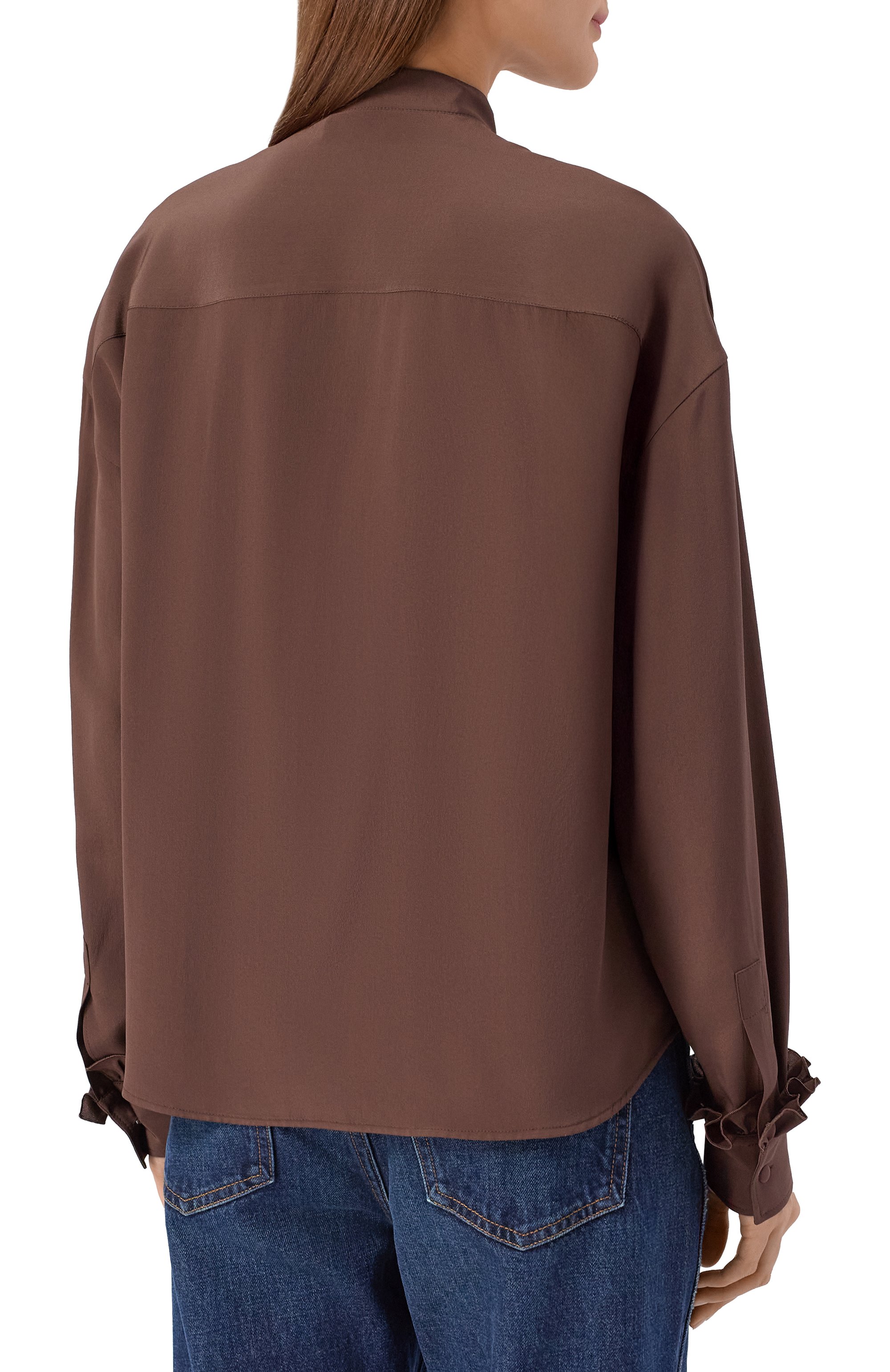 Шелковая блузка MVST коричневого цвета по цене 92500 руб., арт. M25.1PW.B001/R660, фото 4 Шелковая блузка MVST, арт. M25.1PW.B001/R660, фото 4