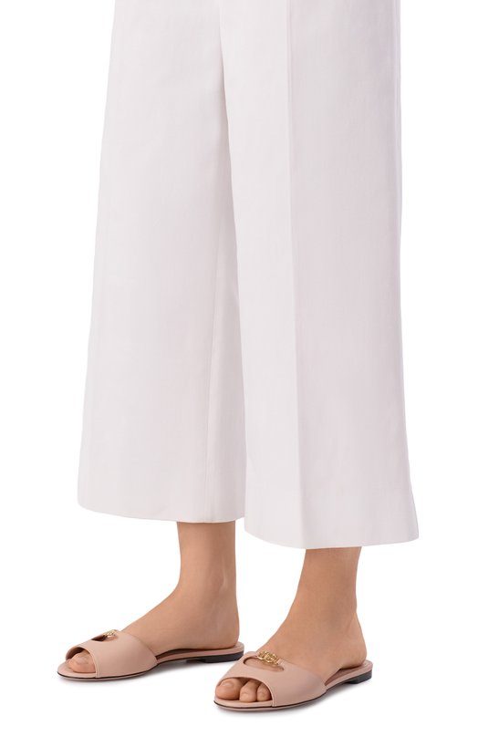 Кожаные шлепанцы Bianca Dolce & Gabbana CQ0684/A1953 Бежевый  CQ0684/A1953 Фото 2
