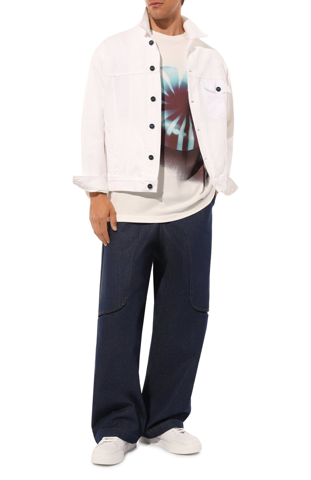 Джинсовая куртка KITON кремового цвета по цене 151000 руб., арт. UGKH067K0707D03_SET, фото 3 Джинсовая куртка KITON, арт. UGKH067K0707D03_SET, фото 3