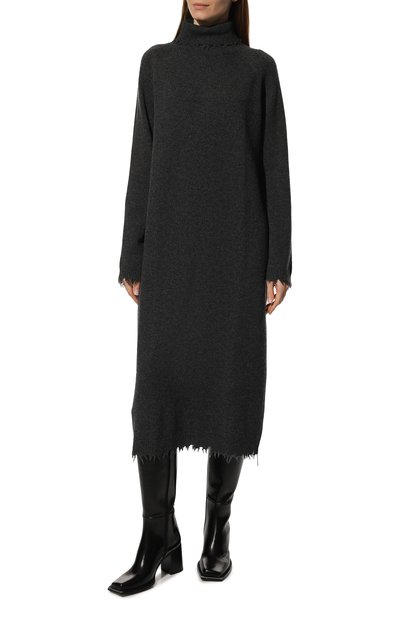 Платье из шерсти и кашемира ADDICTED темно-серого цвета по цене 39600 руб., арт. MK916_, фото 3 Платье из шерсти и кашемира ADDICTED, арт. MK916_, фото 3