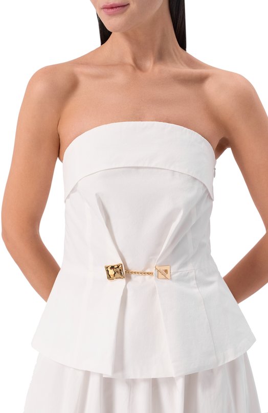 Хлопковый топ Daname 726SS7807P Белый  726SS7807P Фото 5