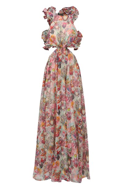 Женское платье из хлопка и шелка ZIMMERMANN, арт. 9895DAND