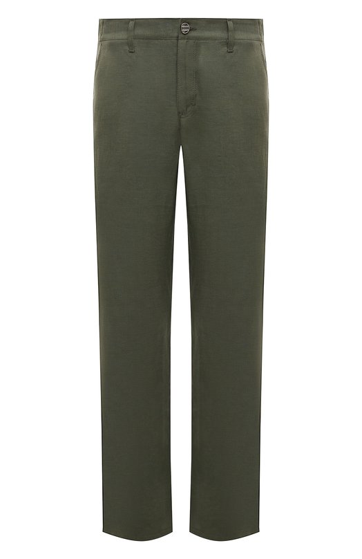 Брюки изо льна и шелка Zilli CP801BM0850VZC000 Хаки CP801BM0850VZC000