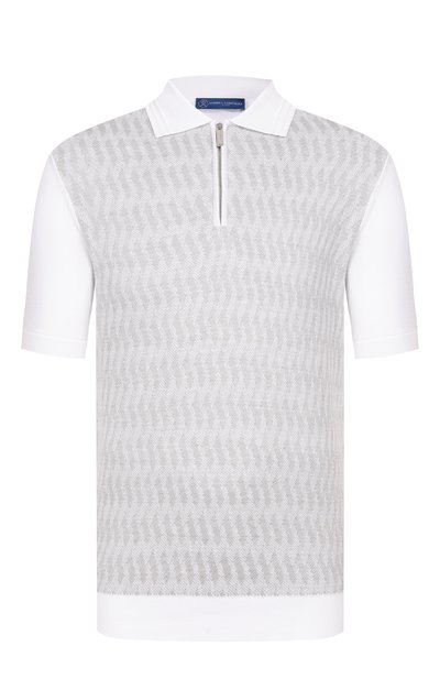 Мужская поло из хлопка и шелка ANDREA CAMPAGNA, арт. SU26C0S310-01/C0S264