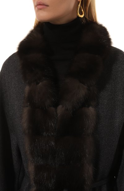 Кашемировое пальто с отделкой из меха соболя SABLEFUR, арт. 72213-SB-10, фото 5