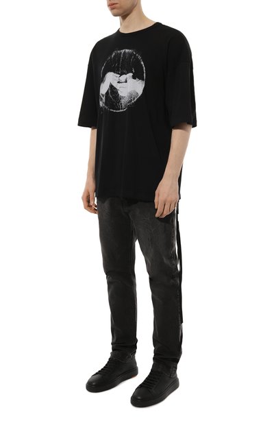 Хлопковая футболка ANN DEMEULEMEESTER, арт. 2402-M-JTS06-37-FA206-099, фото 3