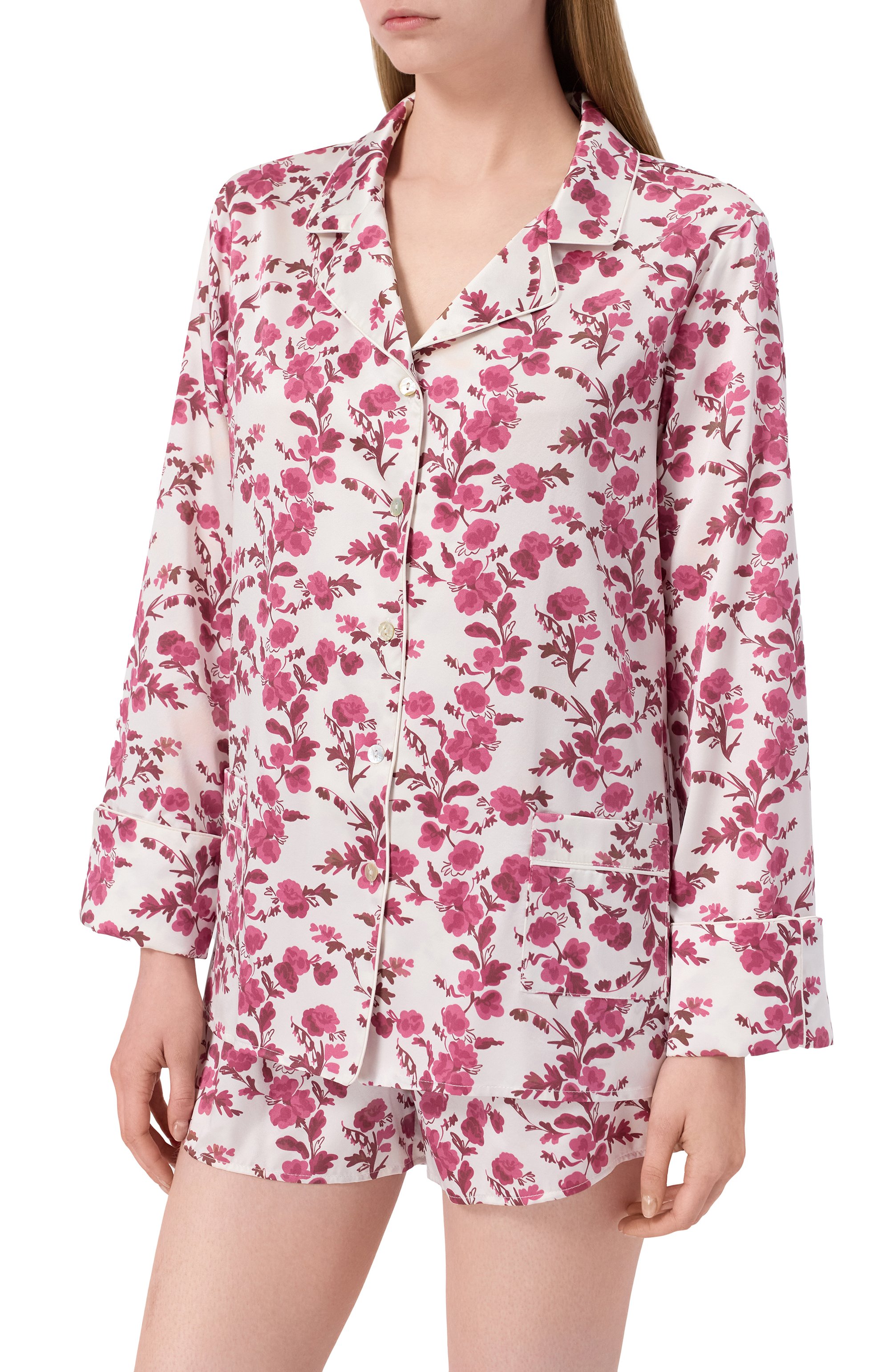 Шелковая рубашка PRIMROSE розового цвета по цене 25900 руб., арт. 8W.500R.RS001, фото 3 Шелковая рубашка PRIMROSE, арт. 8W.500R.RS001, фото 3